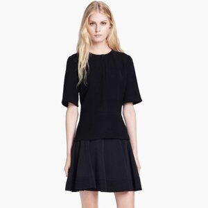 A.L.C. Black Mini Rayon Spandex A-Line High-Waist Stretch Thick Knit Skirt Small